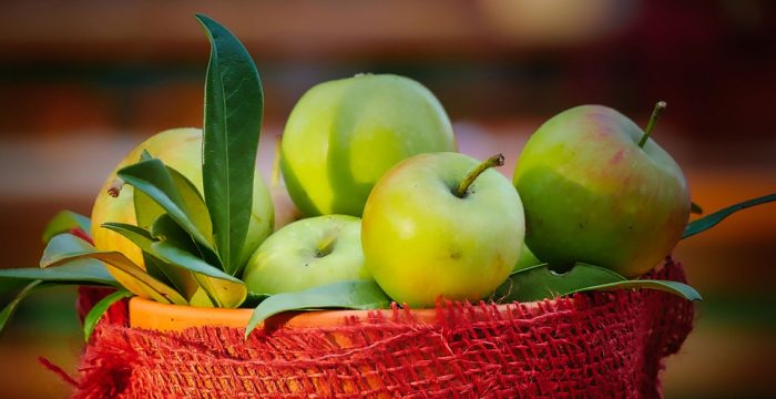 green apples in basket